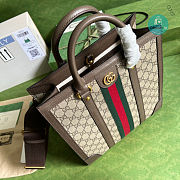Gucci Ophidia Medium Tote Bag In Beige and Ebony GG Supreme 30x32x10.5cm - 2