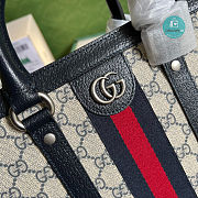 Gucci Ophidia Medium Tote Bag In Beige and Blue GG Supreme 30x32x10.5cm - 6