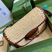 Gucci Women's Metallic Horsebit 1955 Raffia-effect Shoulder Bag 25x18x8cm - 4