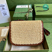 Gucci Women's Metallic Horsebit 1955 Raffia-effect Shoulder Bag 25x18x8cm - 5