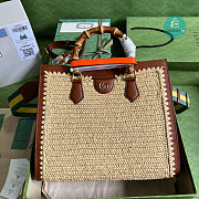 Gucci Diana Medium Tote Bag Raffia 35x30x14cm - 1