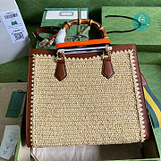 Gucci Diana Medium Tote Bag Raffia 35x30x14cm - 5