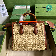 Gucci Diana Small Tote Bag Raffia 27x24x11cm - 5