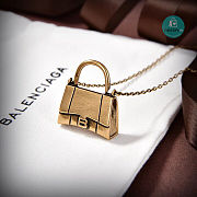 Balenciaga Gold Hourglass Bag Pendant Necklace - 1