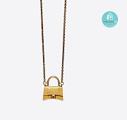Balenciaga Gold Hourglass Bag Pendant Necklace - 6