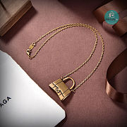Balenciaga Gold Hourglass Bag Pendant Necklace - 5