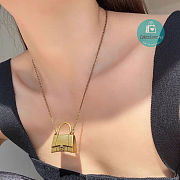 Balenciaga Gold Hourglass Bag Pendant Necklace - 2