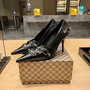 Balenciaga Women's Cagole 70 Leather Point-toe Heel In Black  - 3