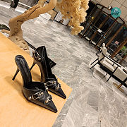 Balenciaga Women's Cagole 70 Leather Point-toe Heel In Black  - 5