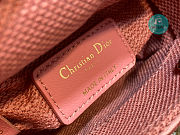 Lady Dior Micro Bag Dark Pink Metallic Canvas With Multicolor Crystal 12x10.2x2 cm - 2