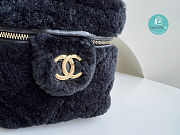 Chanel Small Vanity Case Shearling Black 21x17x17cm - 5