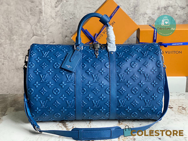 Louis Vuitton Keepall BANDOULIèRE 50 In Blue size 50 x 29 x 23 cm - 1