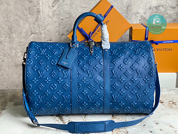 Louis Vuitton Keepall BANDOULIèRE 50 In Blue size 50 x 29 x 23 cm