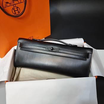 Hermès Kelly Cut So Black Hardware Rare 13x31x2cm