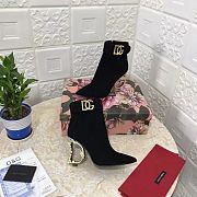 D&G Nappa Leather Ankle boots with baroque DG In Black  - 4