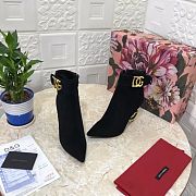 D&G Nappa Leather Ankle boots with baroque DG In Black  - 2
