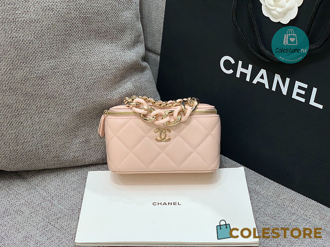 Chanel  Vanity Big Chain Cosmetic Case Pink 18cm - 1