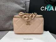 Chanel  Vanity Big Chain Cosmetic Case Pink 18cm - 5