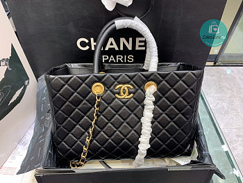 Chanel Coco Handle Shopping Tote Caviar In Black 36×38×16 cm