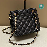 Chanel 22S Mini Bucket Bag In Light Black Caviar 16x15x10cm - 3