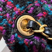 Chanel 22K Mini Flap Bag in Wool Purple Tweed 14x19x10cm - 6