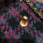 Chanel 22K Mini Flap Bag in Wool Purple Tweed 14x19x10cm - 5