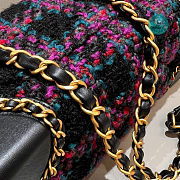 Chanel 22K Mini Flap Bag in Wool Purple Tweed 14x19x10cm - 4