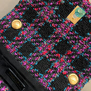 Chanel 22K Mini Flap Bag in Wool Purple Tweed 14x19x10cm - 2