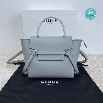 CELINE Micro Belt Bag in Grained Calfskin in Mineral 24x2013.5cm 