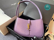 YSL Le 5 A 7 Hobo Bag In Crocodile Embossed Shiny Leather In Purple 25x14x6cm - 1