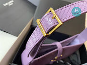 YSL Le 5 A 7 Hobo Bag In Crocodile Embossed Shiny Leather In Purple 25x14x6cm - 5