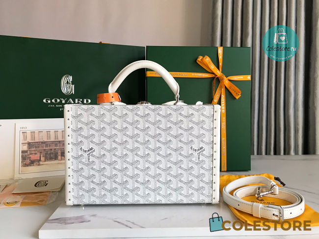 Maison Goyard Grand Hôtel Trunk Bag In White 24.5x7.5x17cm  - 1
