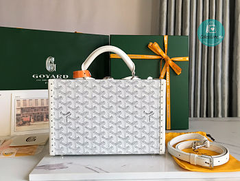 Maison Goyard Grand Hôtel Trunk Bag In White 24.5x7.5x17cm 