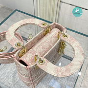 Dior Small Lady D-Lite Bag Rose Des Vents Toile De Jouy Embroidery 17 x 15 x 7cm - 5