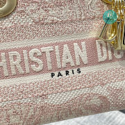 Dior Small Lady D-Lite Bag Rose Des Vents Toile De Jouy Embroidery 17 x 15 x 7cm - 2