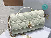 Lady Dior Top Handle Clutch White des Vents Cannage Lambskin 21 x 11.5 x 4.5 cm - 5