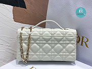 Lady Dior Top Handle Clutch White des Vents Cannage Lambskin 21 x 11.5 x 4.5 cm - 6