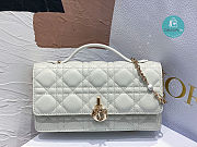 Lady Dior Top Handle Clutch White des Vents Cannage Lambskin 21 x 11.5 x 4.5 cm - 2