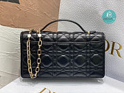 Lady Dior Top Handle Clutch Black des Vents Cannage Lambskin 21 x 11.5 x 4.5 cm - 5