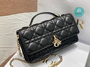 Lady Dior Top Handle Clutch Black des Vents Cannage Lambskin 21 x 11.5 x 4.5 cm - 4