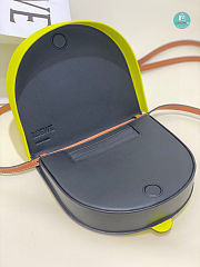 Loewe X Smiley Heel Leather Pouch Shoulder Bag In Neon 17.5x15x4.5cm - 5