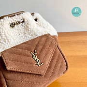 Saint Laurent Mini Joe Suede & Shearling Bag 18x14x11cm - 2