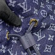 Louis Vuitton Noefull Shoulder Bag MM Blue Denim 31x31x21 cm - 4