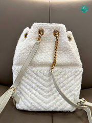YSL Saint Laurent logo-plaque Tweed Bouclé backpack 22×29×15cm - 3