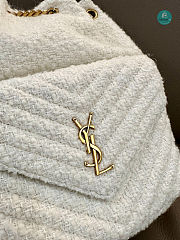 YSL Saint Laurent logo-plaque Tweed Bouclé backpack 22×29×15cm - 2