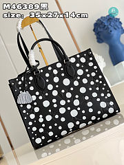 Louis Vuitton x Yayoi Kusama Onthego MM In Black 35x27x14cm  - 6
