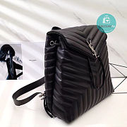YSL Black Lou Lou Matelassé Leather Backpack 30x30x14cm - 6