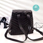 YSL Black Lou Lou Matelassé Leather Backpack 30x30x14cm - 5