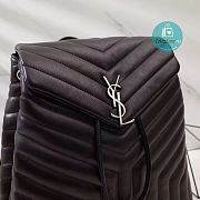 YSL Black Lou Lou Matelassé Leather Backpack 30x30x14cm - 2