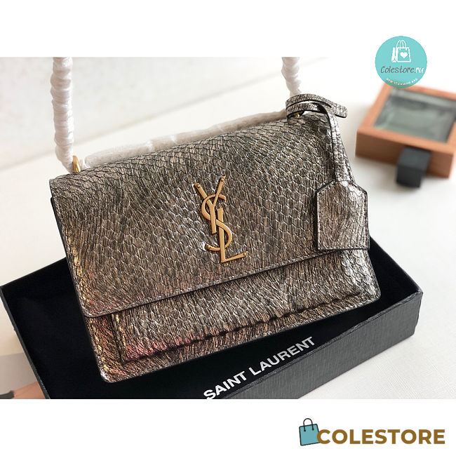 YSL SUNSET Medium Snakeskin pattern Bag  22x16x9cm - 1